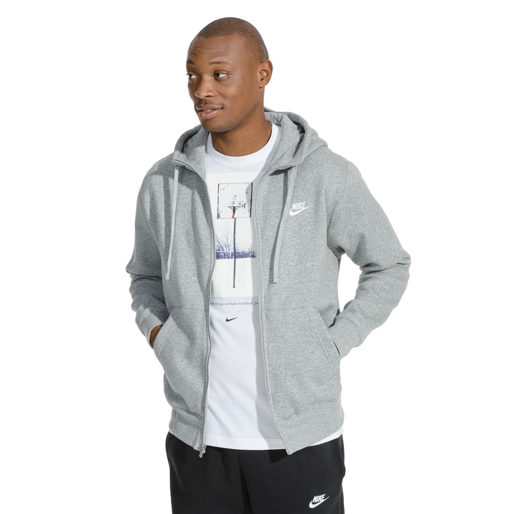 Nike club hoodie online grey zip